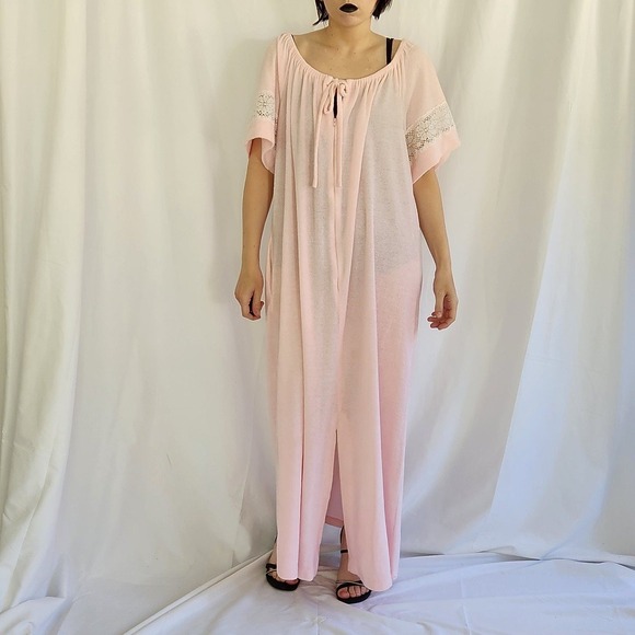 80s Pink Terrycloth Nightgown or Robe‎ - Picture 1 of 4